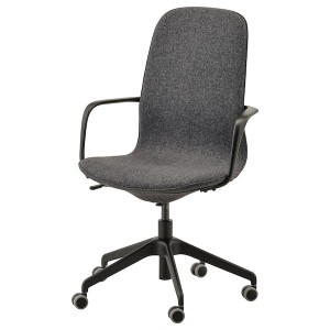 IKEA LÅNGFJÄLL conference chair with armrests Gunnared Dark Gray / Black, Ikea Outlet | 9147PQBKT