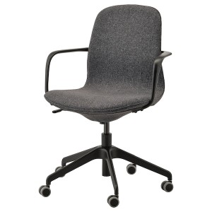 IKEA LÅNGFJÄLL conference chair with armrests Gunnared Dark Gray / Black, Ikea Outlet | 4186WAYIQ