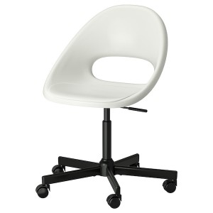 IKEA LOBERGET / MALSKÄR swivel chair White / Black, Ikea Outlet | 5803EOLCR