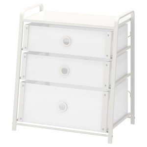 IKEA LOTE 3-drawer chest, white, 21 5/8x24 3/8 in, Ikea Outlet | 1592SDZPX