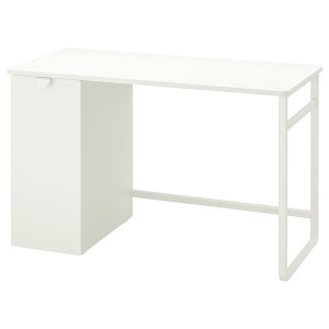 IKEA LÄRANDE desk with pull-out storage unit, white, 47 1/4x22 7/8 in, Ikea Outlet | 7208CMQLG