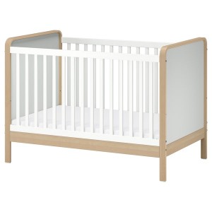IKEA ÄLSKVÄRD crib, 27 1/2x52 in Birch / White, Ikea Outlet | 4612EFOAS