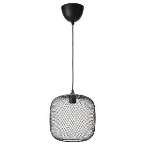 IKEA LUFTMASSA / HEMMA pendant lamp, rounded/black, 10 in, Ikea Outlet | 4759EMIYZ