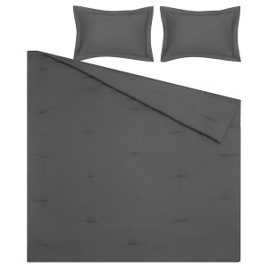 IKEA LUKTJASMIN comforter set, King Dark Gray, Ikea Outlet | 2967HVTNQ