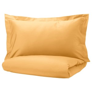 IKEA LUKTJASMIN duvet cover and pillowcase(s), Full/Queen (Double/Queen) Yellow, Ikea Outlet | 4321SJYUN