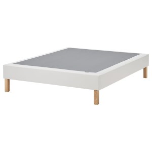 IKEA LYNGÖR slatted mattress base with legs, Full White, Ikea Outlet | 9180RZACJ