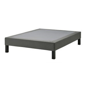 IKEA LYNGÖR slatted mattress base with legs, Full Dark Gray, Ikea Outlet | 4827JMVEY