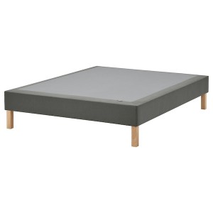 IKEA LYNGÖR slatted mattress base with legs, Queen Dark Gray, Ikea Outlet | 1429JBNZT
