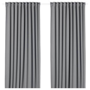 IKEA MAJGULL Blackout curtains, 1 pair, 57x98 in Gray, Ikea Outlet | 6841GFNIS
