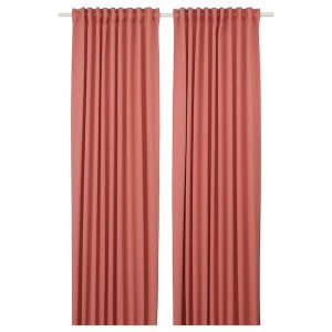 IKEA MAJGULL room darkening curtains, 1 pair, 57x98 in Pink, Ikea Outlet | 7968FOYWM