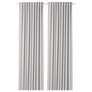 IKEA MAJGULL room darkening curtains, 1 pair, light gray, 57x84 in, Ikea Outlet | 7352HUVTN
