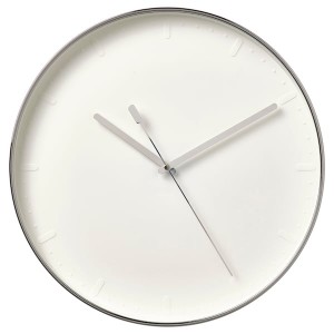 IKEA MALLHOPPA wall clock, silver color, 13 ¾ in, Ikea Outlet | 3902JDUWM