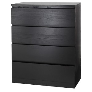 IKEA MALM 4-drawer chest, 31 1/2x39 3/8 in Black / Brown, Ikea Outlet | 8961IFZBJ