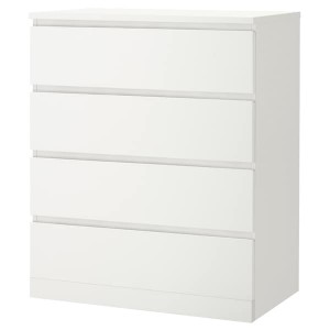 IKEA MALM 4-drawer chest, 31 1/2x39 3/8 in White, Ikea Outlet | 1780NAQDG