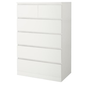 IKEA MALM 6-drawer chest, 31 1/2x48 3/8 in White, Ikea Outlet | 4850WLDOT