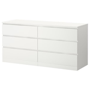 IKEA MALM 6-drawer dresser, 63x30 3/4 in White, Ikea Outlet | 8247ZRNGK