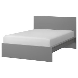IKEA MALM bed frame, Full Gray Stained, Ikea Outlet | 7568DLQYS