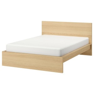 IKEA MALM bed frame, Full White Stained Oak Veneer, Ikea Outlet | 6148TKPRH