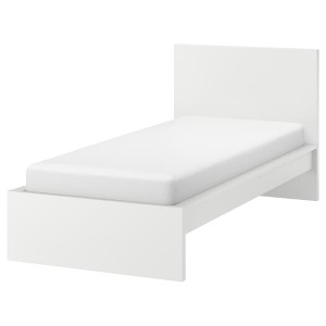 IKEA MALM bed frame, Twin White / Luröy, Ikea Outlet | 0358ALJMX