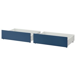 IKEA MALM underbed storage box for high bed, Full/Double/Twin/Single, 2 pack Blue, Ikea Outlet | 9713FJELK