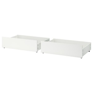 IKEA MALM underbed storage box for high bed, Full/Double/Twin/Single, 2 pack White, Ikea Outlet | 2148QXLYF