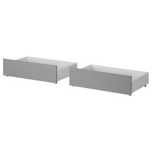 IKEA MALM underbed storage box for high bed, Full/Double/Twin/Single, 2 pack Gray Stained, Ikea Outlet | 0965PQAUL