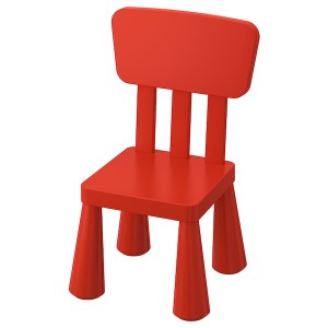 IKEA MAMMUT Children's chair, indoor/outdoor Red, Ikea Outlet | 5860OVDHJ