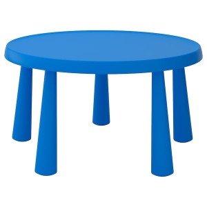 IKEA MAMMUT children's table, indoor/outdoor blue, 33 1/2 in, Ikea Outlet | 9487UWQSA