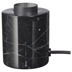 IKEA MARKFROST table lamp with LED bulb, marble black, Ikea Outlet | 5267ELTXH