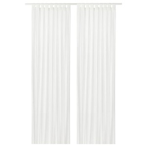 IKEA MATILDA sheer curtains, 1 pair, white, 55x118 in, Ikea Outlet | 5310RNYFB