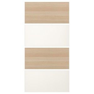 IKEA MEHAMN 4 panels for sliding door frame, 39 3/8x79 1/8 in White Stained Oak Effect / White, Ikea Outlet | 5246MERQP