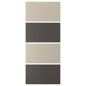 IKEA MEHAMN 4 panels for sliding door frame, 39 3/8x92 7/8 in Dark Gray / Gray / Beige, Ikea Outlet | 7829LZDFM