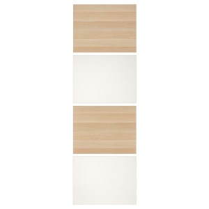 IKEA MEHAMN 4 panels for sliding door frame, white stained oak effect, white, 29 1/2x92 7/8 in, Ikea Outlet | 8617BQUJD