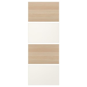 IKEA MEHAMN 4 panels for sliding door frame, 29 1/2x79 1/8 in White Stained Oak Effect / White, Ikea Outlet | 3547HMPTO