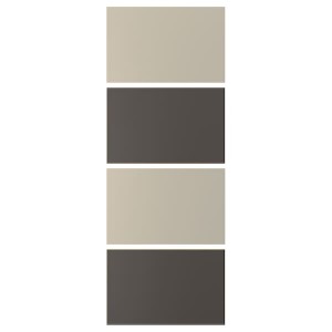 IKEA MEHAMN 4 panels for sliding door frame, 29 1/2x79 1/8 in Dark Gray / Gray / Beige, Ikea Outlet | 3297BRMIH