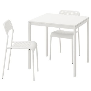 IKEA MELLTORP / ADDE table and 2 chairs, white, 29 1/2 in, Ikea Outlet | 2819SGLCY