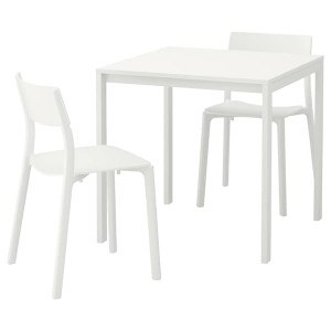 IKEA MELLTORP / JANINGE table and 2 chairs, white/white, 29 1/2 in, Ikea Outlet | 8530SDTHU
