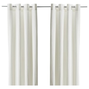 IKEA MERETE room darkening curtains, 1 pair, white, 57x98 in, Ikea Outlet | 0156UKAXW