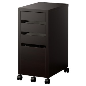 IKEA MICKE Drawer unit/drop file storage, 13 3/4x29 1/2 in Black / Brown, Ikea Outlet | 2174VRBCP