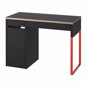 IKEA MICKE desk, 41 3/8x19 5/8 in Anthracite / Red, Ikea Outlet | 0439NABFU
