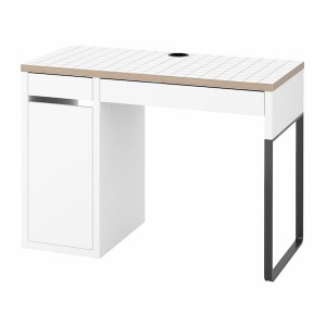 IKEA MICKE desk, 41 3/8x19 5/8 in White / Anthracite, Ikea Outlet | 8904EXCHN