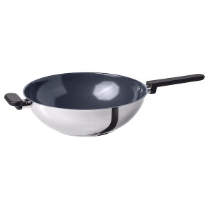 IKEA MIDDAGSMAT wok, non-stick coating/stainless steel, 13 in, Ikea Outlet | 4276BKONQ