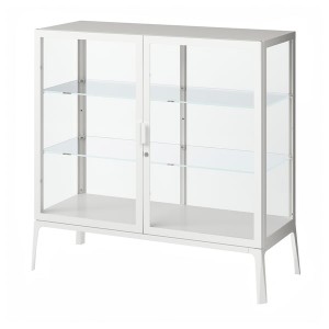 IKEA MILSBO glass-door cabinet, 39 3/4x39 3/8 in White, Ikea Outlet | 6304HVIAN
