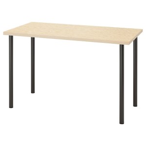 IKEA MITTCIRKEL / ADILS desk, 47 1/4x23 5/8 in Lively Pine Effect Black, Ikea Outlet | 9381JTPER