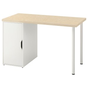 IKEA MITTCIRKEL / ALEX desk, 47 1/4x23 5/8 in Lively Pine Effect / White, Ikea Outlet | 5291EKMWH