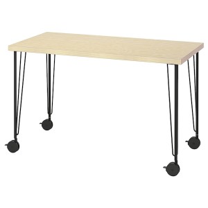 IKEA MITTCIRKEL / KRILLE desk, 47 1/4x23 5/8 in Lively Pine Effect Black, Ikea Outlet | 2095BPJIW