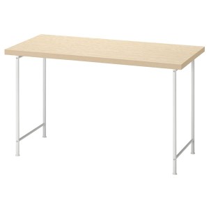 IKEA MITTCIRKEL / SPÄND desk, 47 1/4x23 5/8 in Lively Pine Effect / White, Ikea Outlet | 7158VGRQI