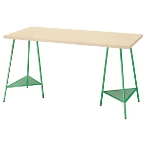 IKEA MITTCIRKEL / TILLSLAG desk, 55 1/8x23 5/8 in Lively Pine Effect / Green, Ikea Outlet | 9083LCJAI