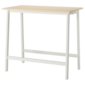 IKEA MITTZON conference table, 47 1/4x26 3/4x41 3/8 in Birch Veneer / White, Ikea Outlet | 7429YGCPS