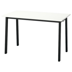 IKEA MITTZON conference table, 47 1/4x26 3/4x29 1/2 in White / Black, Ikea Outlet | 7420AMCGH